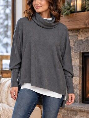 Workhall Campre Turtleneck Dolman Sweater One Size Made in USA
